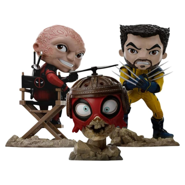 Iron Studios Collectible Statue Art Scale 1/10 Deadpool and Wolverine Set (Unmasked) - Minico PVC Resin Multicolor 5.5 inches