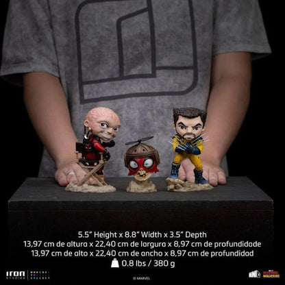 Iron Studios Collectible Statue Art Scale 1/10 Deadpool and Wolverine Set (Unmasked) - Minico PVC Resin Multicolor 5.5 inches