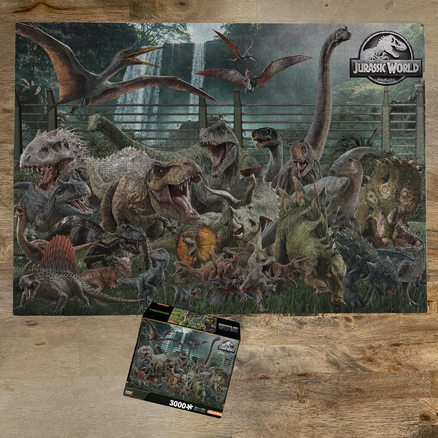 AQUARIUS Jurassic World Size Chart 3000pc Puzzle (3000 Piece Jigsaw Puzzle) - Glare Free - Precision Fit - Officially Licensed Jurassic World Merchandise & Collectibles - 42x35 Inches