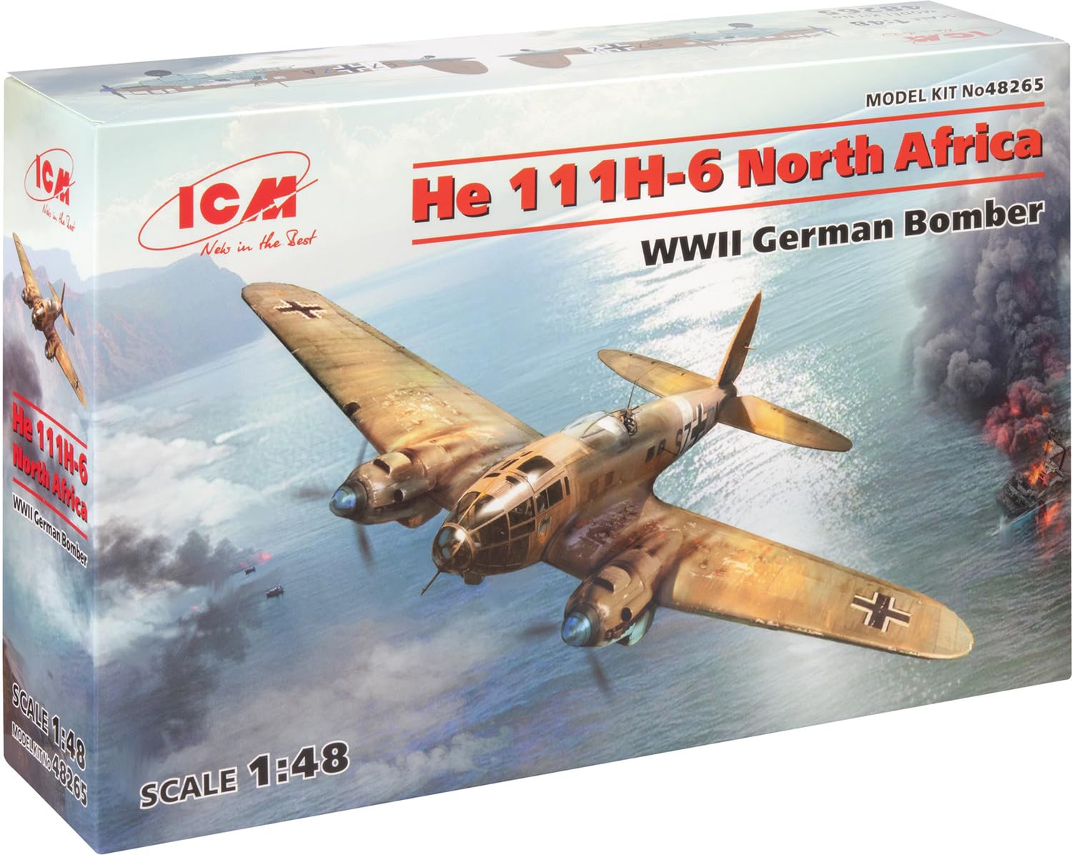 ICM 48265 Heinkel He-111H-6 North Africa WWII Bomber 1:48 Aircraft Model Kit