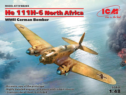 ICM 48265 Heinkel He-111H-6 North Africa WWII Bomber 1:48 Aircraft Model Kit