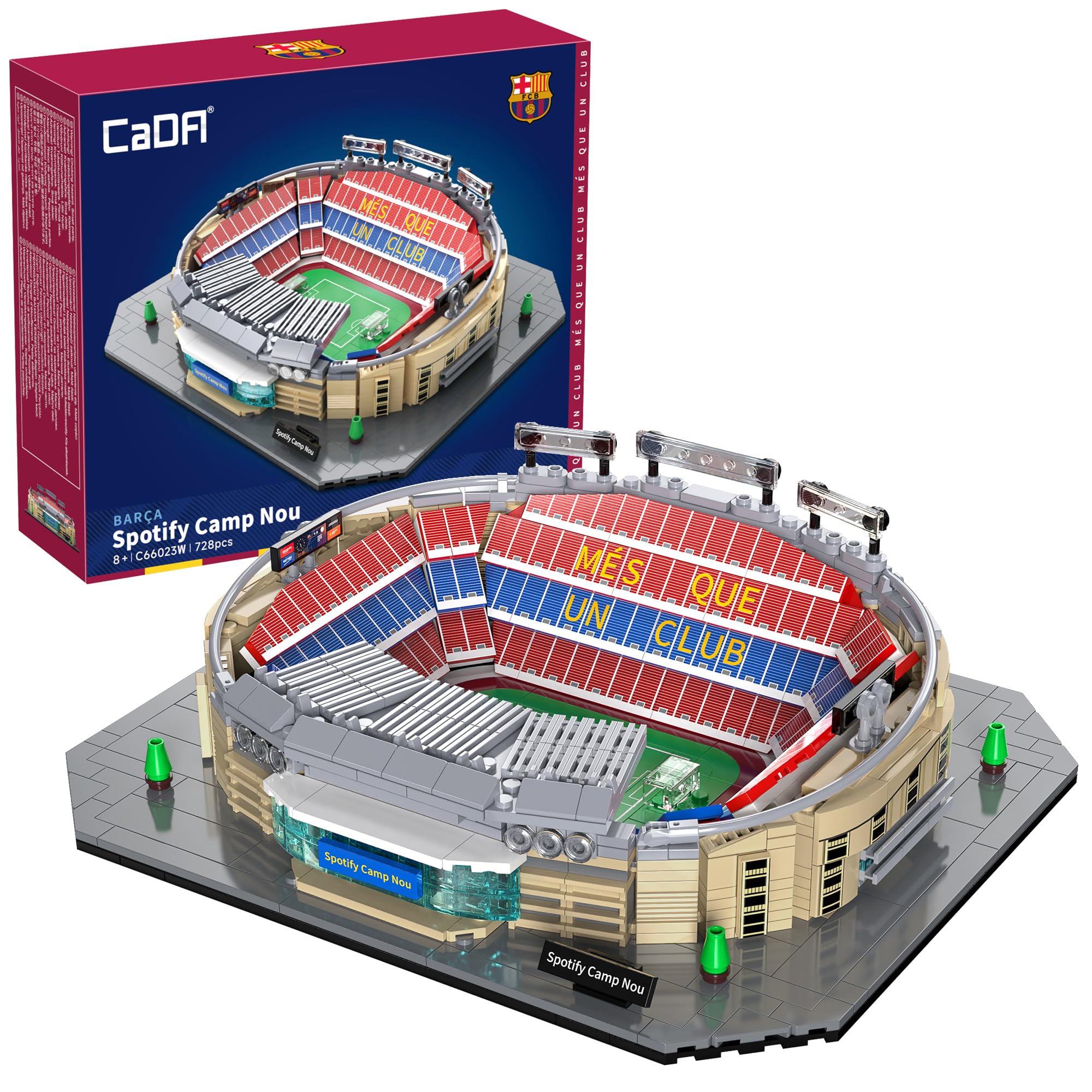 CaDA FC Barcelona Camp Nou Stadium - 728 Piece Brick Model Kit C66023W | Officially licenced model of the famous Spanish football ground