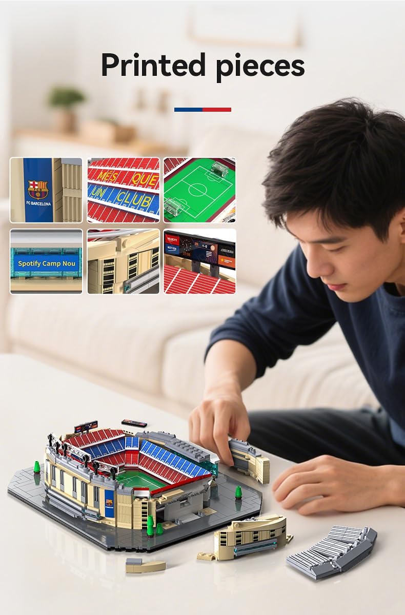 CaDA FC Barcelona Camp Nou Stadium - 728 Piece Brick Model Kit C66023W | Officially licenced model of the famous Spanish football ground