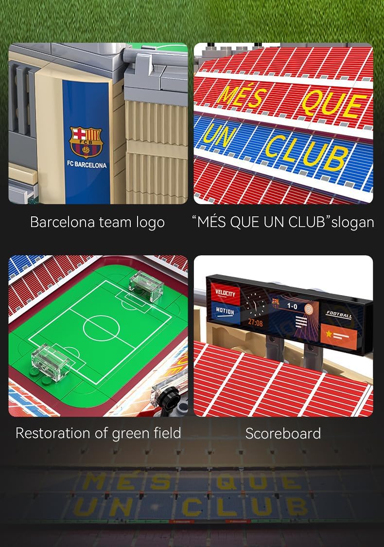 CaDA FC Barcelona Camp Nou Stadium - 728 Piece Brick Model Kit C66023W | Officially licenced model of the famous Spanish football ground