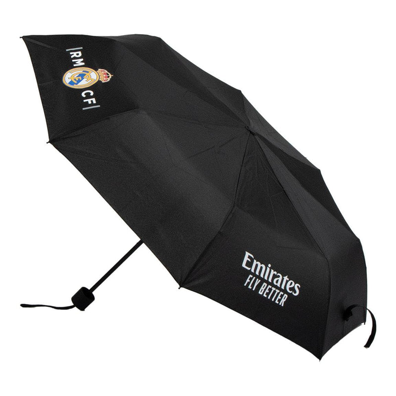 Official Real Madrid Manual Umbrella | Heavy Duty Folding Sports Umbrella for Fans
