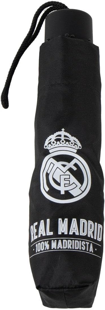 Official Real Madrid Manual Umbrella | Heavy Duty Folding Sports Umbrella for Fans