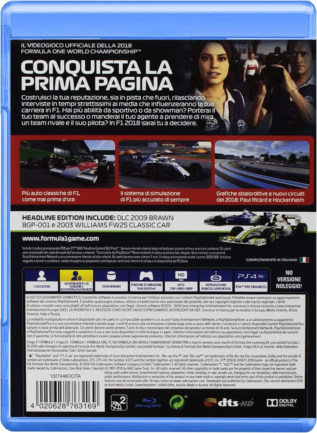 F1 2018 - Headline Edition - Playstation 4