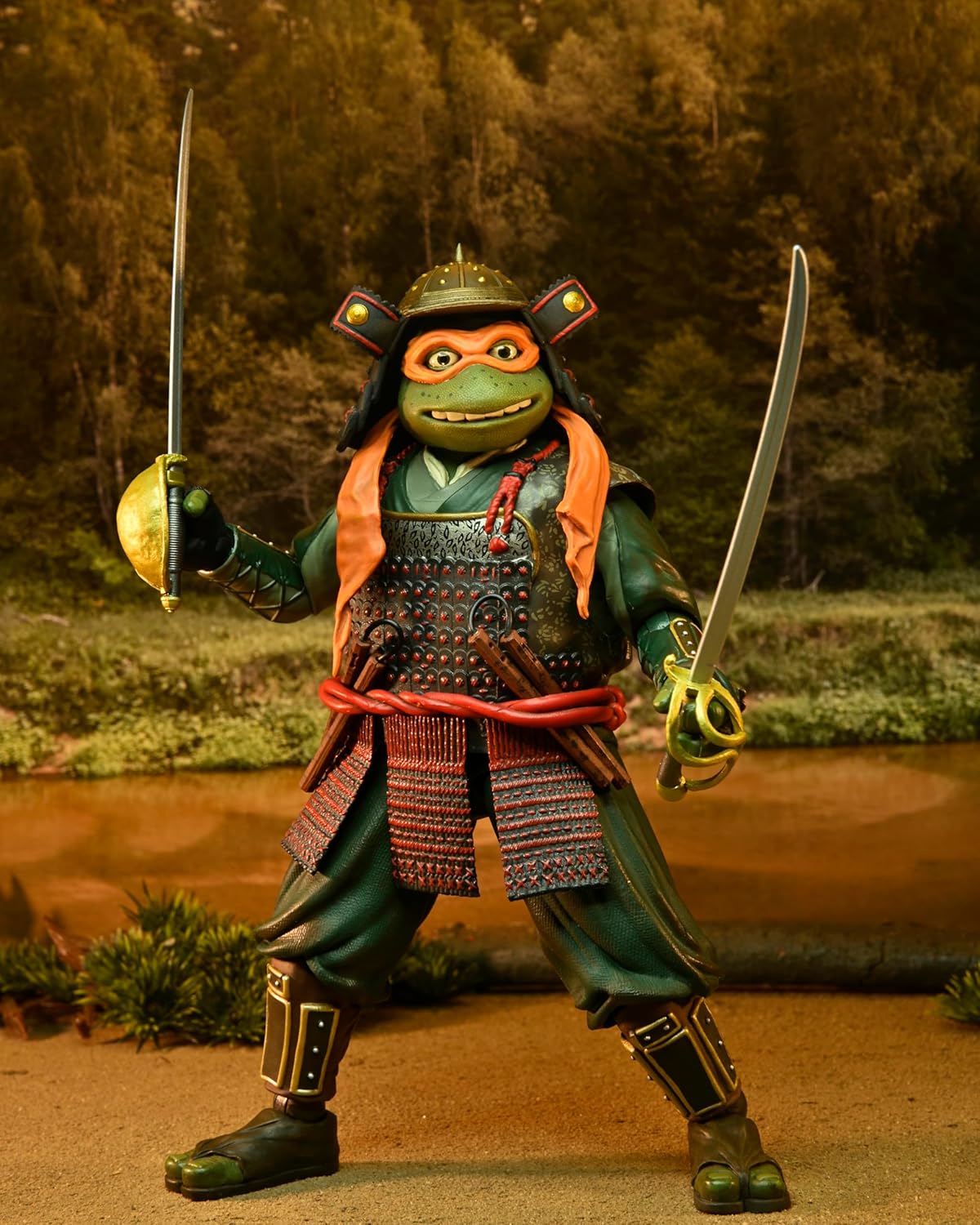 NECA Teenage Mutant Ninja Turtles 3 (Movie) - Turtles in Time- 1:7 Scale Collectible Action Figures, Leonardo & Michelangelo 2-Pack