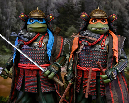 NECA Teenage Mutant Ninja Turtles 3 (Movie) - Turtles in Time- 1:7 Scale Collectible Action Figures, Leonardo & Michelangelo 2-Pack