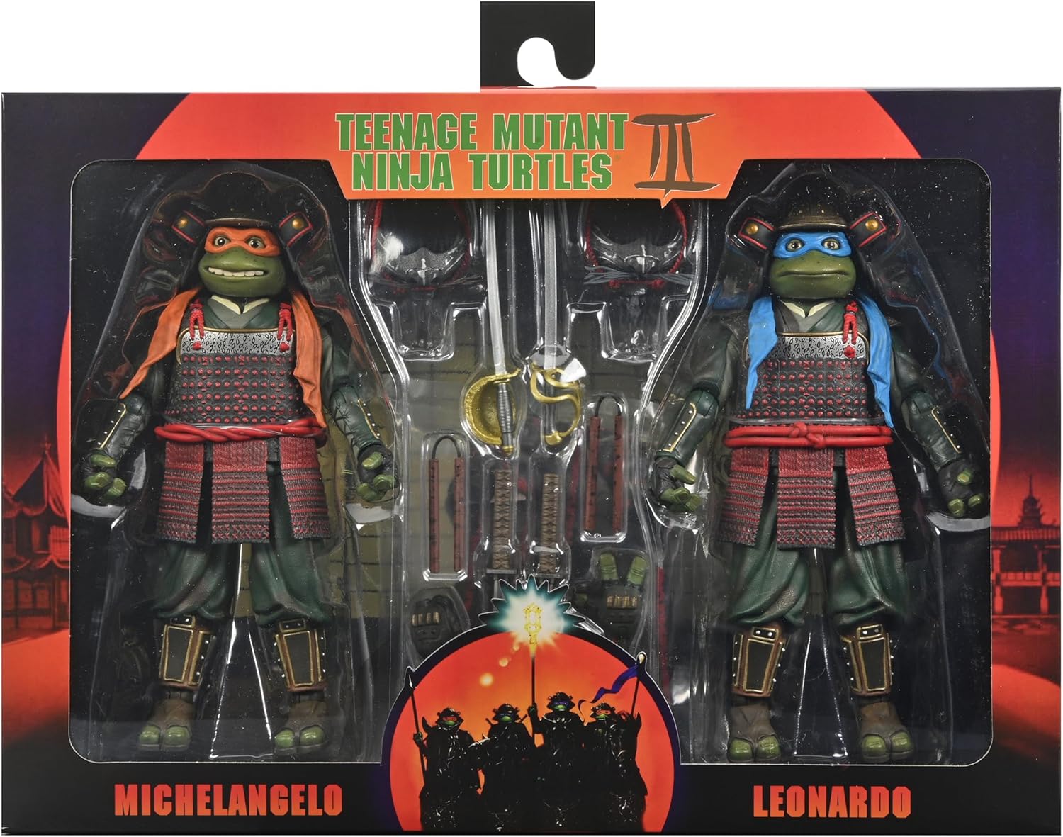 NECA Teenage Mutant Ninja Turtles 3 (Movie) - Turtles in Time- 1:7 Scale Collectible Action Figures, Leonardo & Michelangelo 2-Pack