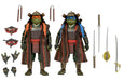 NECA Teenage Mutant Ninja Turtles 3 (Movie) - Turtles in Time- 1:7 Scale Collectible Action Figures, Leonardo & Michelangelo 2-Pack