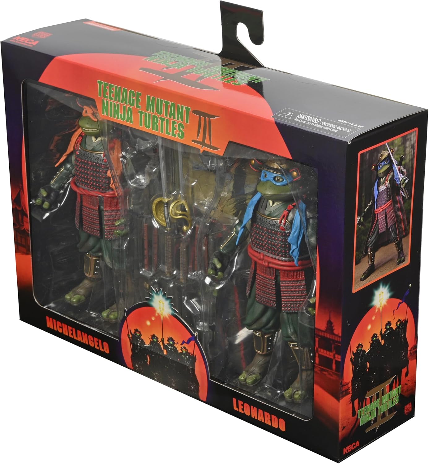 NECA Teenage Mutant Ninja Turtles 3 (Movie) - Turtles in Time- 1:7 Scale Collectible Action Figures, Leonardo & Michelangelo 2-Pack