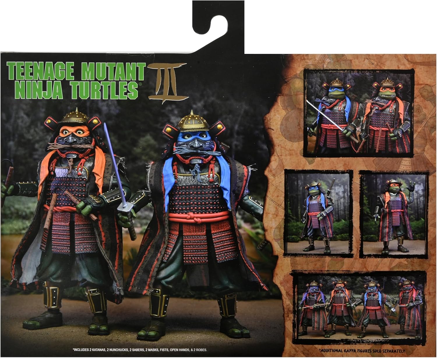 NECA Teenage Mutant Ninja Turtles 3 (Movie) - Turtles in Time- 1:7 Scale Collectible Action Figures, Leonardo & Michelangelo 2-Pack