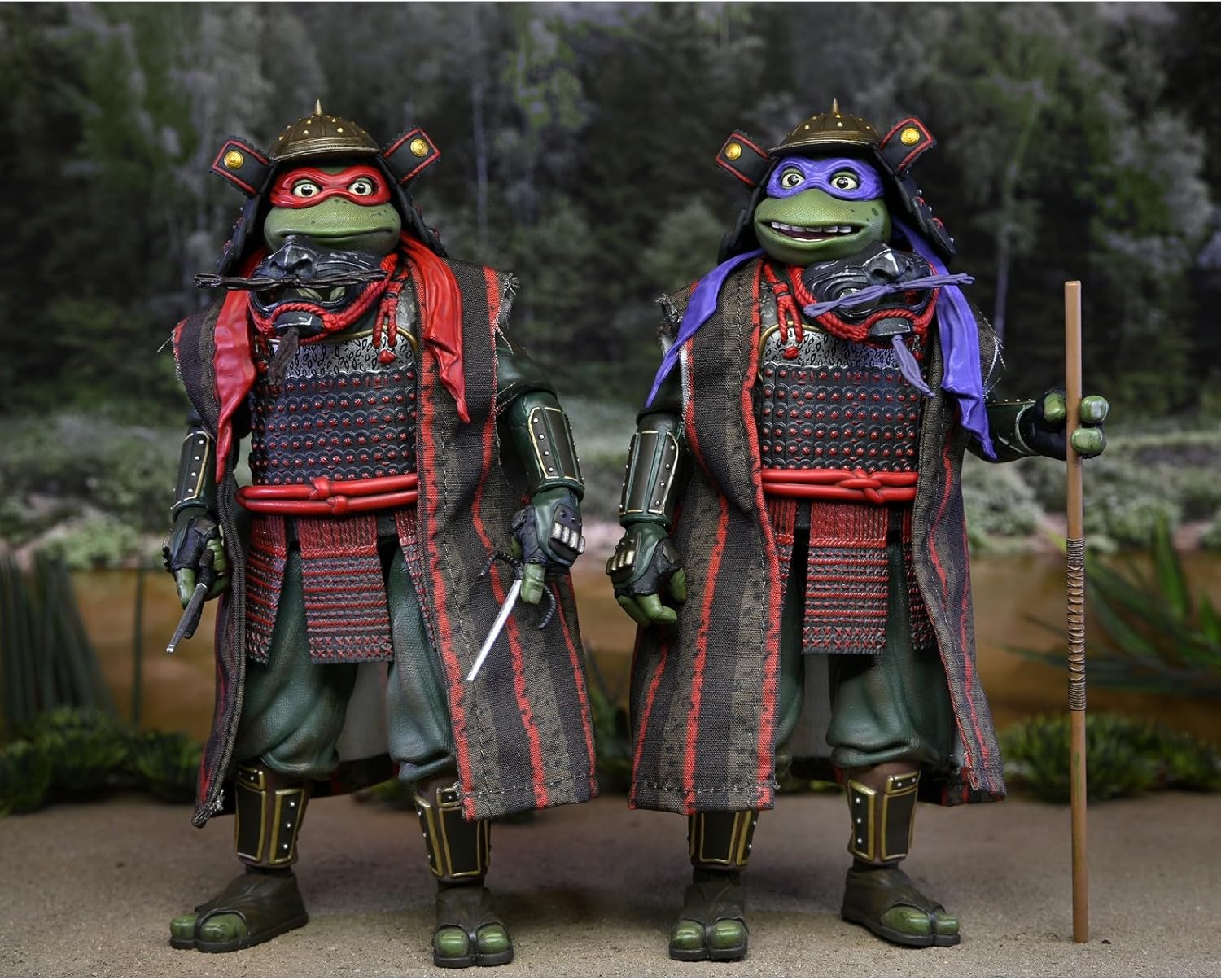 NECA Teenage Mutant Ninja Turtles 3 (Movie) - Turtles in Time- 1:7 Scale Collectible Action Figures, Donatello & Raphael 2-Pack