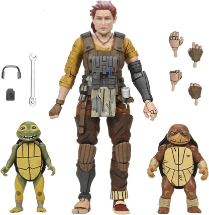 Grammy April with Baby Yi & Moja Scale Action Figure 18 cm Teenage Mutant Ninja Turtles The Last Ronin - The Lost Years