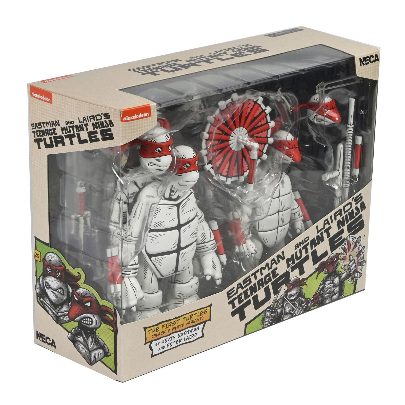 Teenage Mutant Ninja Turtles Black and White First Turtles 7" Action Figures, Set of 2