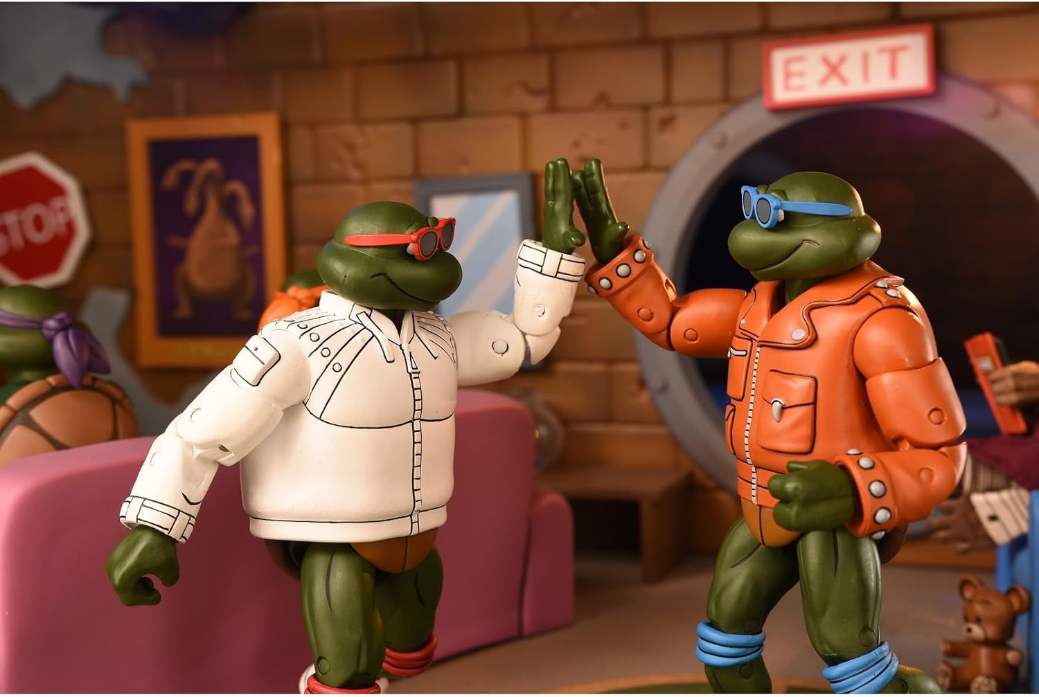 Punk Leonardo and Punk Raphael Set 2 Scale Action Figures 18cm Teenage Mutant Ninja Turtles Cartoon