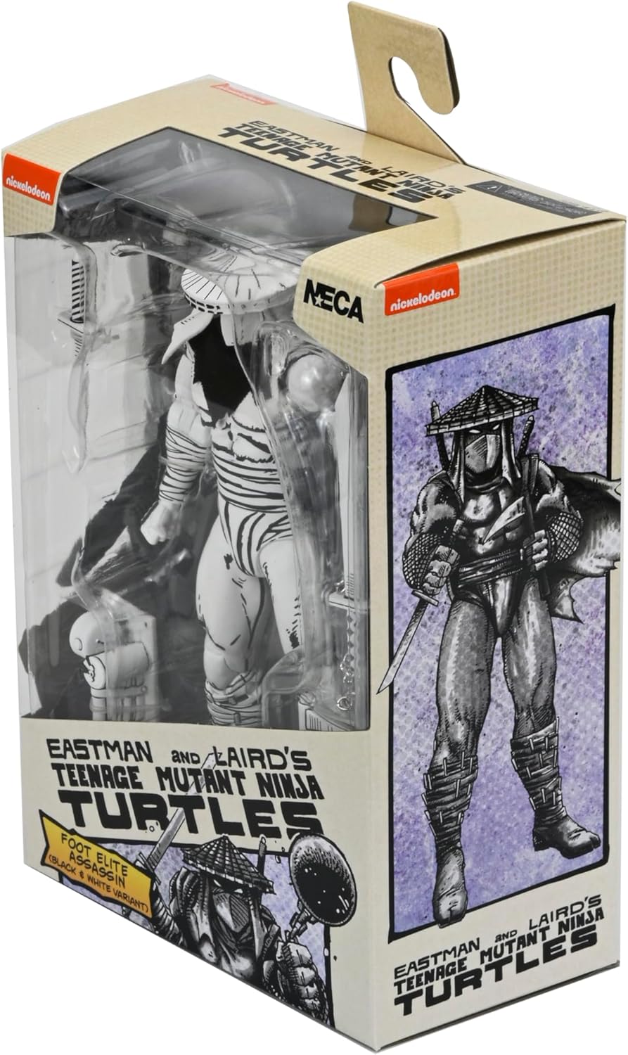 NECA Official Teenage Mutant Ninja Turtles (Mirage Comics) - 7" Scale Action Figure - Foot Assassin Black and White