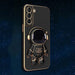Überzug Fold Stand Holder Phone Case für Samsung Galaxy S22 Ultra Note20 Note10 S21 Plus S20 FE A22 A32 A52 A72 Astronaut Cover, Schwarz, für S21 FE