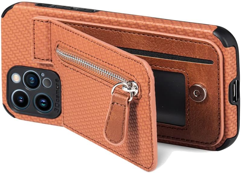 Zipper Cards Wallet Leather Phone Case For iPhone 13 12 Mini 11 Pro Max X XS XR 8 7 6 6S Plus SE 2020 Purse Card Holder Cover,brown,For iPhone X XS