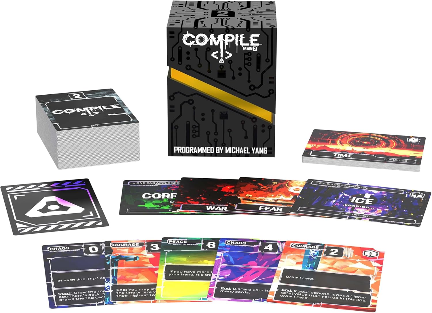 Greater Than Games: Compile: Main 2 - Area Control Strategy Card Game, Play As Competing Artificial Intelligence, Ages 14+, 2 Players, 20 Min