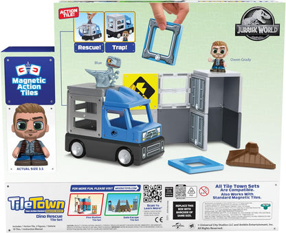 Tile Town - Jurassic World Dino Rescue, Magnetic Building Set (90313)