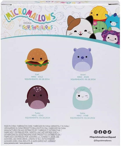 Squishmallows - Squishmallows Knuffel Pluche Micromallows - Carl Yollie Javari Tudor 4-pack