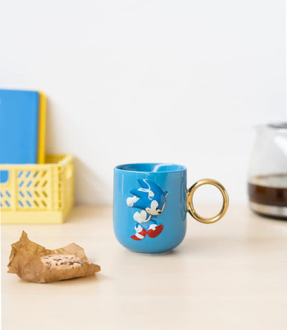 Grupo Erik 3D Kaffeetasse - Teetasse - Sonic The Hedgehog Tasse - Keramik Tasse - Teetasse - Kaffeetasse - Größe : 9 cm x 13,5 cm - Fassungsvermögen : 350 ml - Offizielle Lizenz
