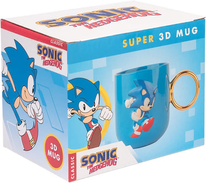 Grupo Erik 3D Kaffeetasse - Teetasse - Sonic The Hedgehog Tasse - Keramik Tasse - Teetasse - Kaffeetasse - Größe : 9 cm x 13,5 cm - Fassungsvermögen : 350 ml - Offizielle Lizenz