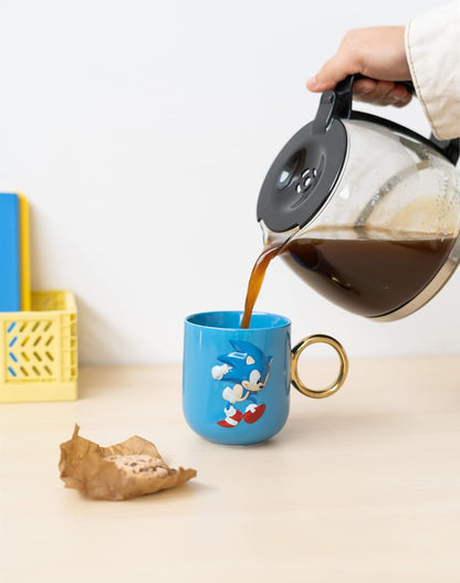 Grupo Erik 3D Kaffeetasse - Teetasse - Sonic The Hedgehog Tasse - Keramik Tasse - Teetasse - Kaffeetasse - Größe : 9 cm x 13,5 cm - Fassungsvermögen : 350 ml - Offizielle Lizenz