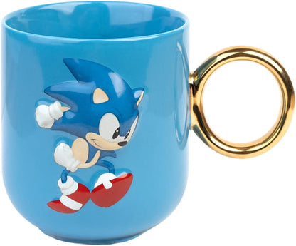 Grupo Erik 3D Kaffeetasse - Teetasse - Sonic The Hedgehog Tasse - Keramik Tasse - Teetasse - Kaffeetasse - Größe : 9 cm x 13,5 cm - Fassungsvermögen : 350 ml - Offizielle Lizenz