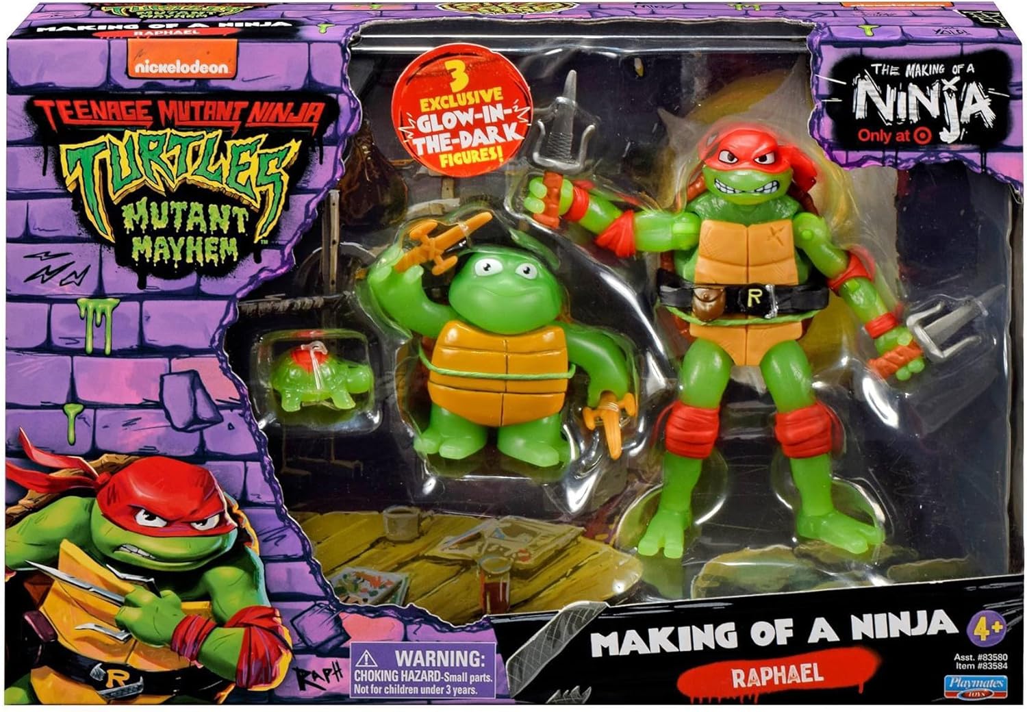 TEENAGE MUTANT NINJA Turtles: Mutant Mayhem Making of a Ninja Raphael Figura de acción Paquete de 3