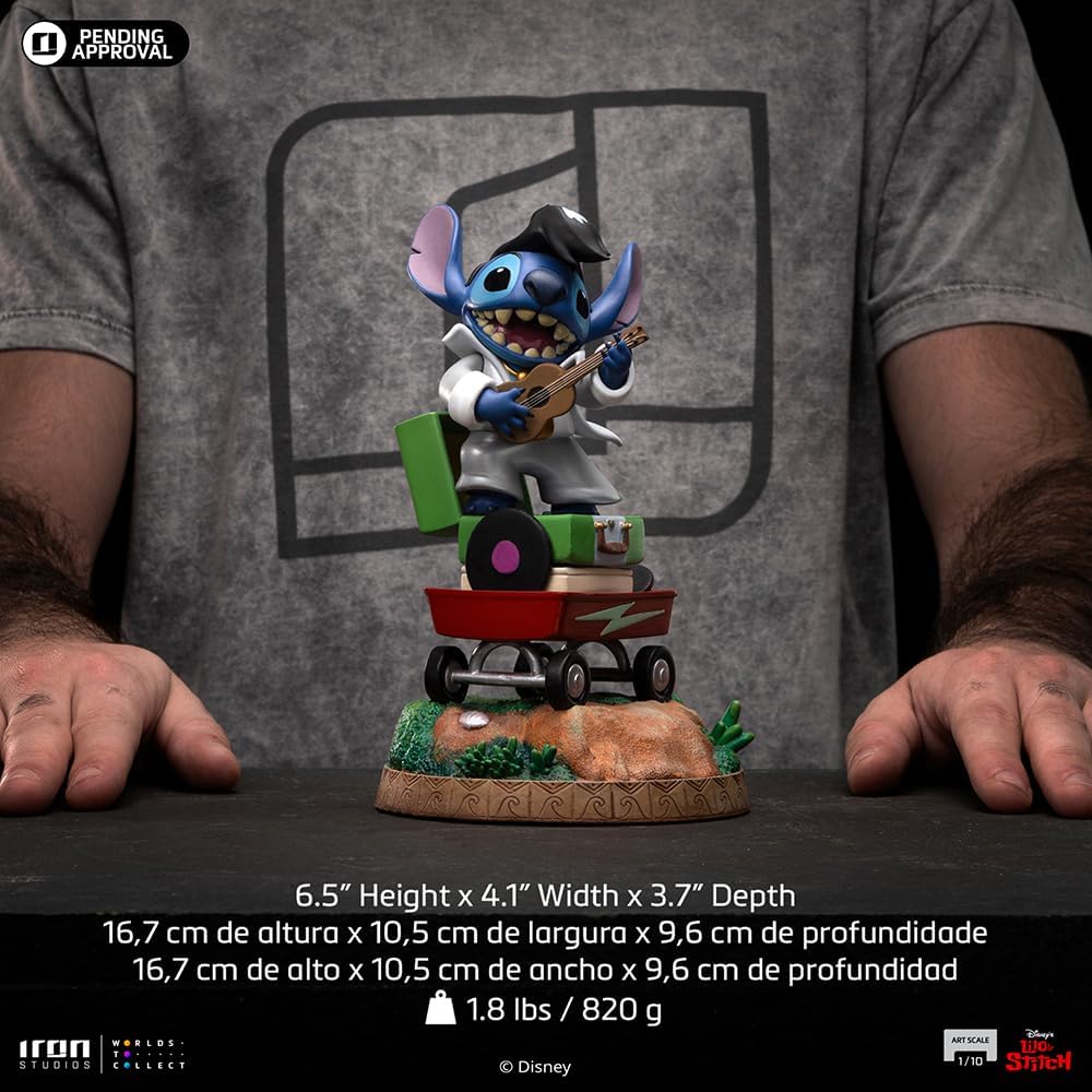 Lilo & Stitch Art Scale Statue 1/10 Stitch King Of Rock 17 Cm