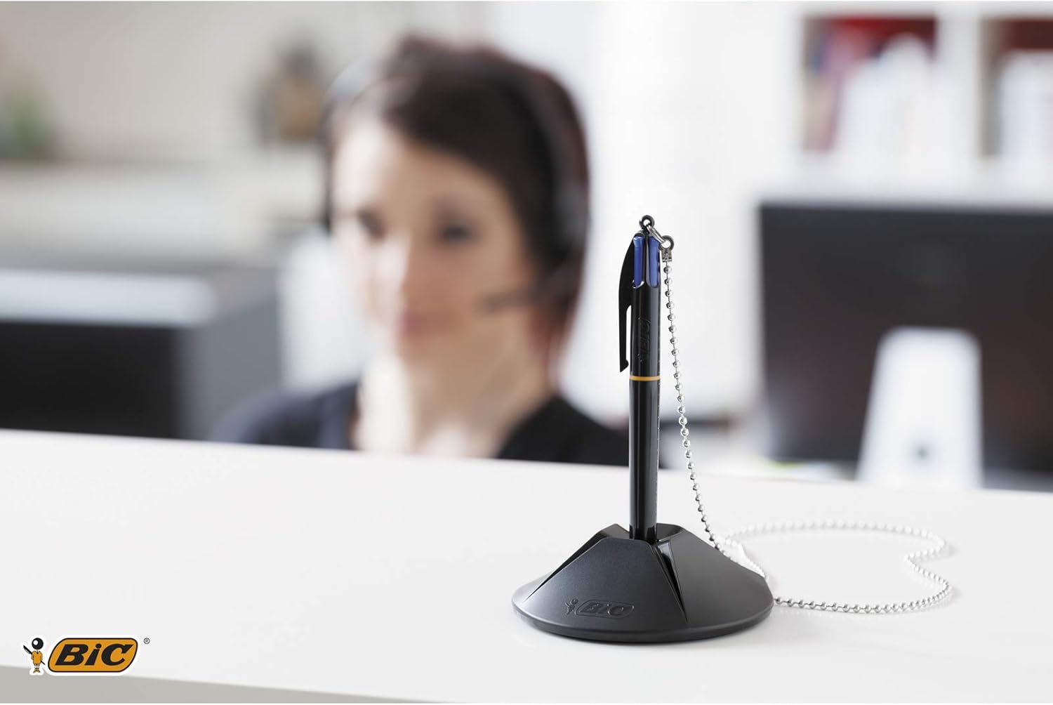 BIC 4 Colours Counter Pen Ballpoint Pen Blue 1 Box