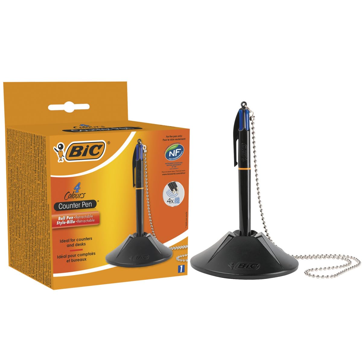 BIC 4 Colours Counter Pen Ballpoint Pen Blue 1 Box