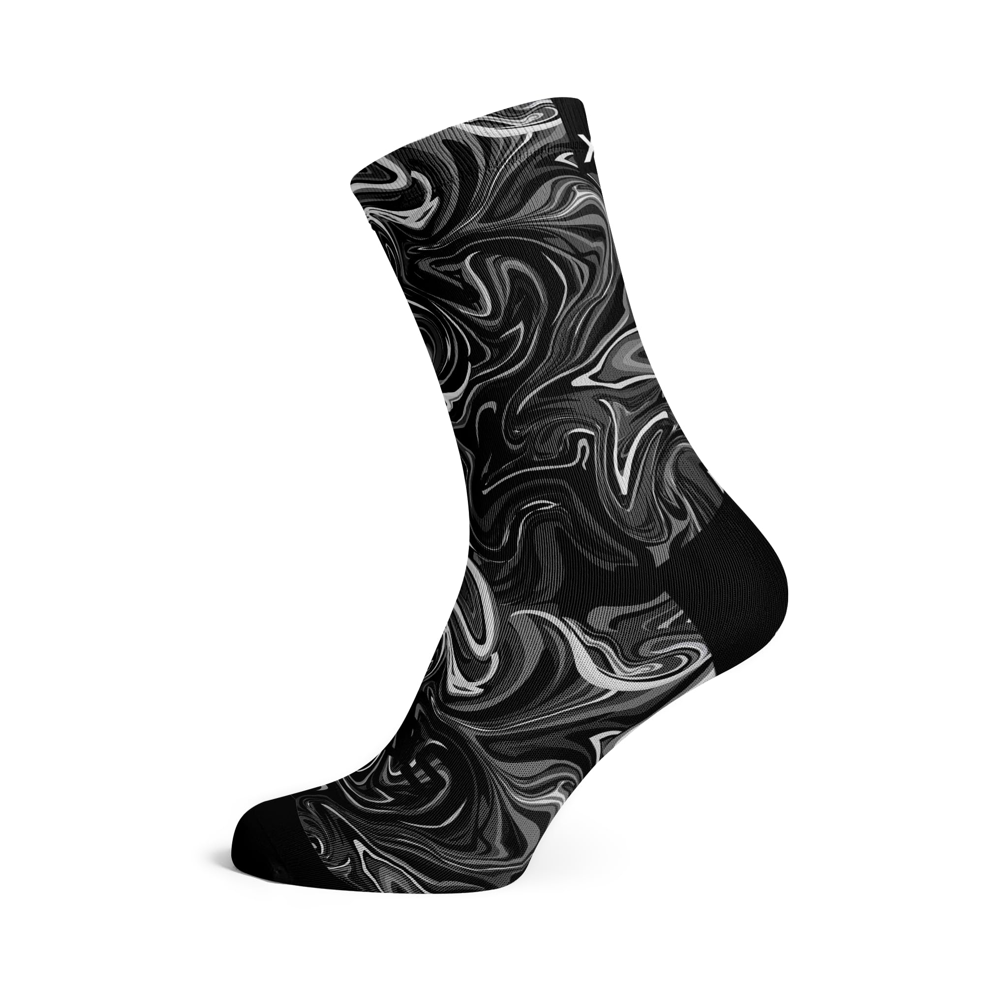 Sox Footwear Marble Black Crew Socks