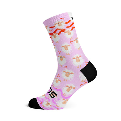 Sox Footwear Pink Sheep Crew Socks
