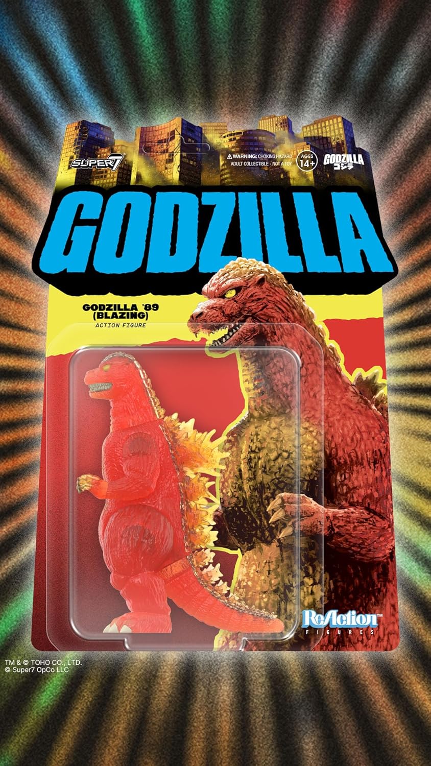 Super7 Toho Reaction Figures Wave 09 - Godzilla - 1989 (Blazing) Action Figure