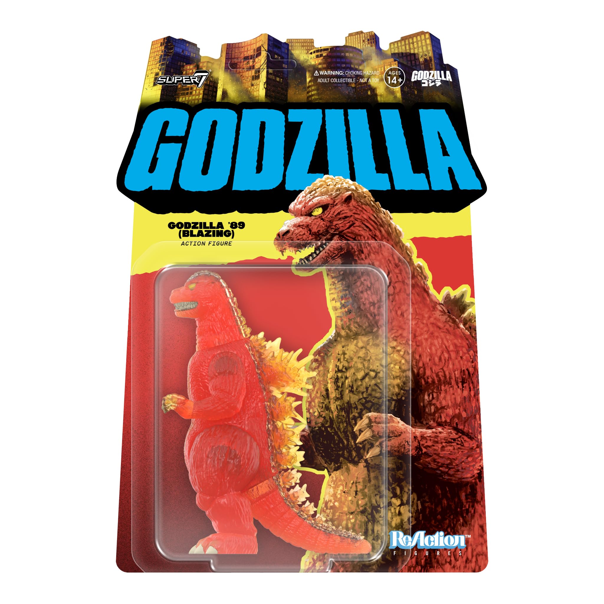 Super7 Toho Reaction Figures Wave 09 - Godzilla - 1989 (Blazing) Action Figure