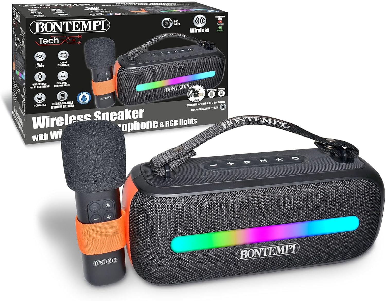 Bontempi - Wireless Speaker W. Microphone And Light Effects (491050)