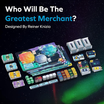 Allplay Merchants of Andromeda | Sci-Fi Board Game with Dutch Auctions, Mini-Games & Political Voting | Strategy Game for 3-6 Players | Ages 13+ | Space Economy Game