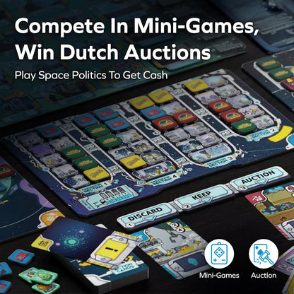 Allplay Merchants of Andromeda | Sci-Fi Board Game with Dutch Auctions, Mini-Games & Political Voting | Strategy Game for 3-6 Players | Ages 13+ | Space Economy Game