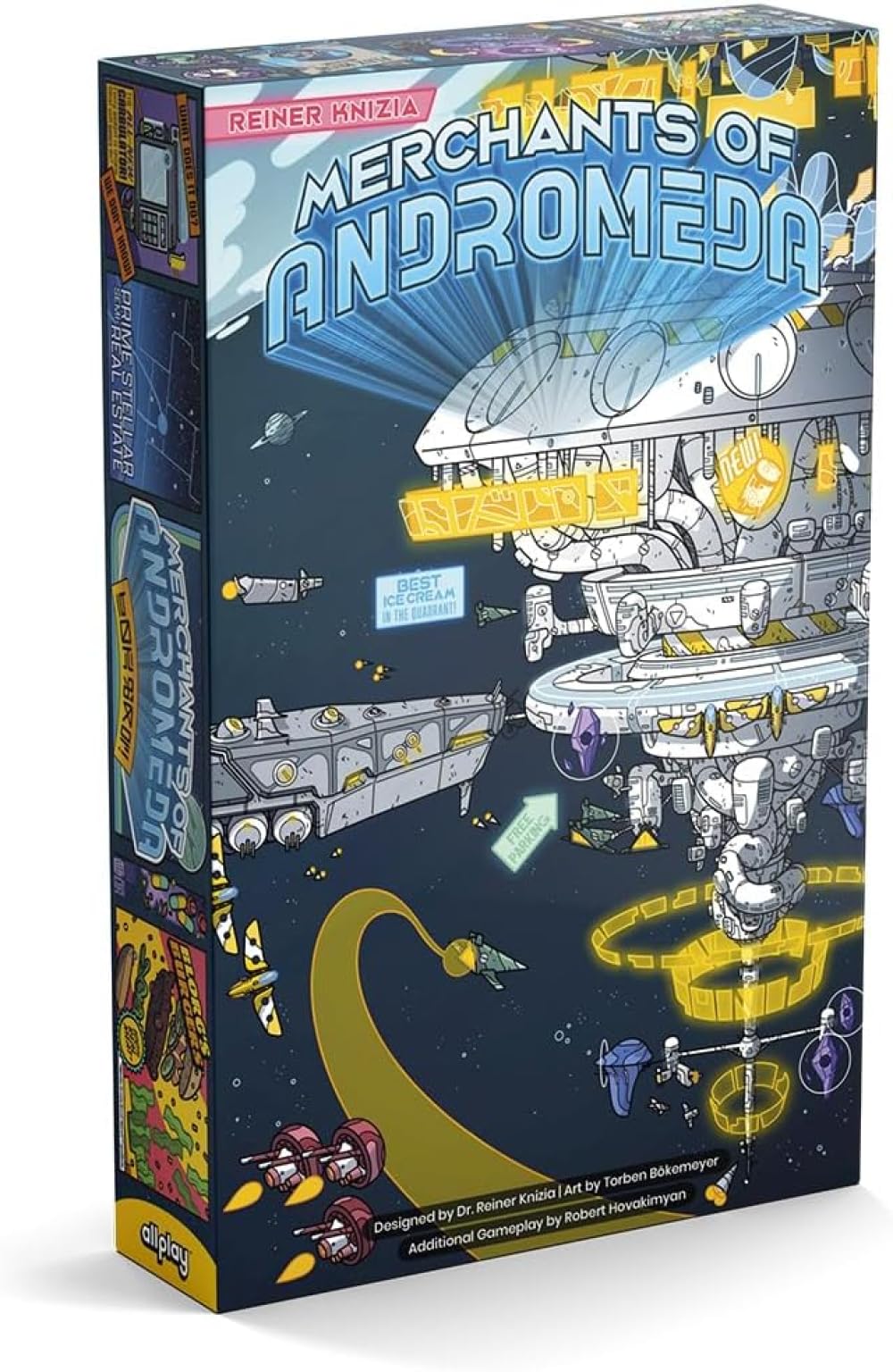 Allplay Merchants of Andromeda | Sci-Fi Board Game with Dutch Auctions, Mini-Games & Political Voting | Strategy Game for 3-6 Players | Ages 13+ | Space Economy Game