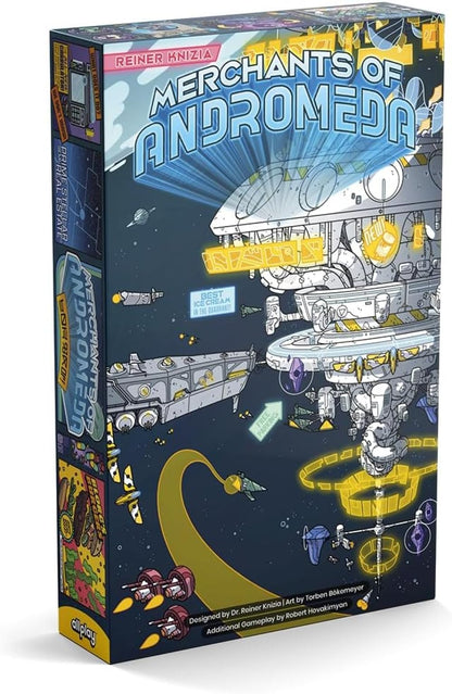 Allplay Merchants of Andromeda | Sci-Fi Board Game with Dutch Auctions, Mini-Games & Political Voting | Strategy Game for 3-6 Players | Ages 13+ | Space Economy Game