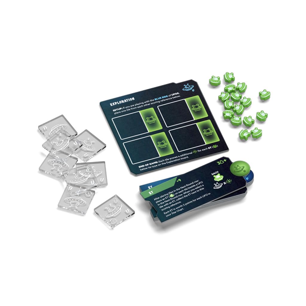 Twinkle Twinkle: Extraterrestrials Expansion | Mini Expansion for Tile-Drafting Strategy Game | New Alien Tiles, Tokens & Exploration Board