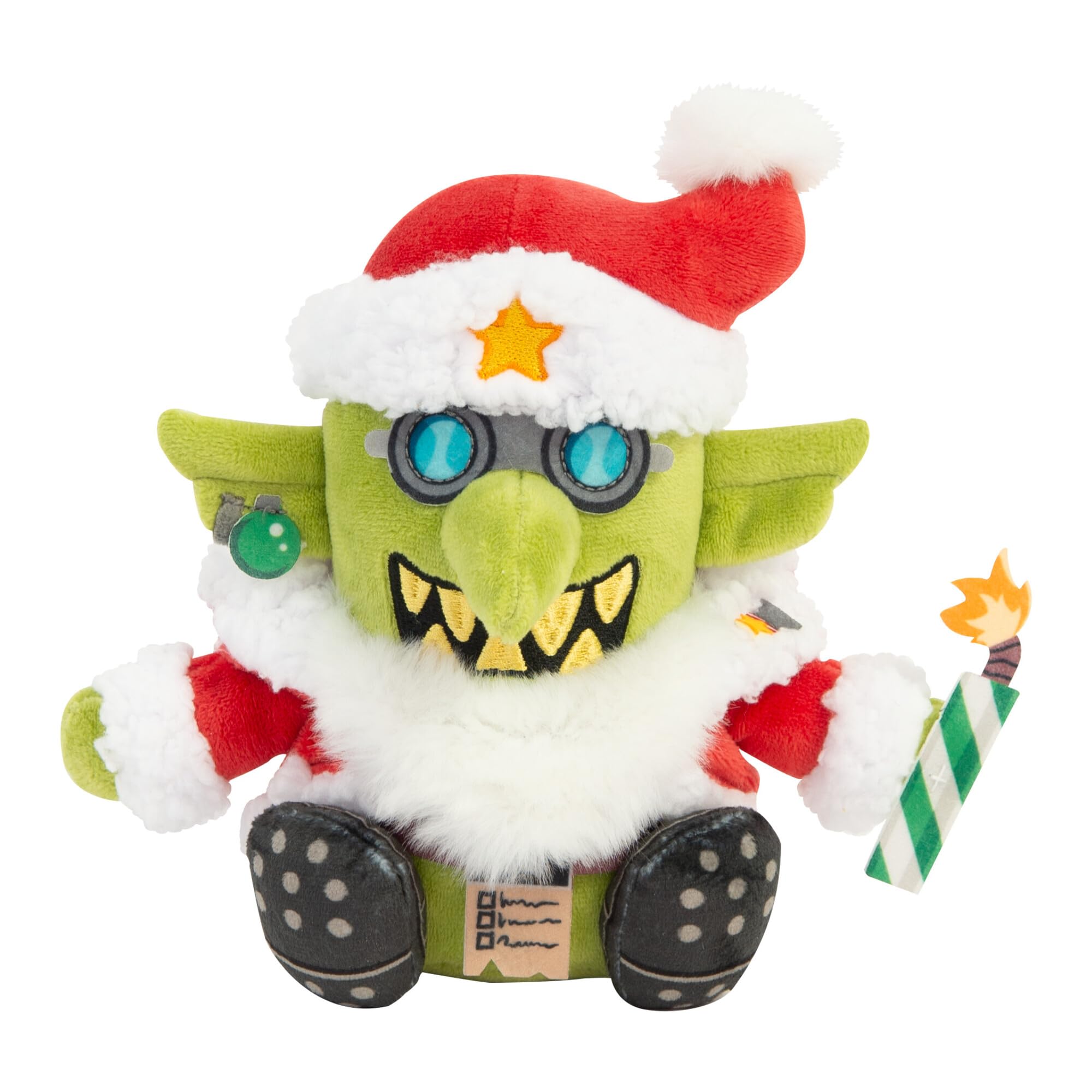 TOMY Warhammer Da Red Gobbo Plush, Collectable Soft Toy for Teens and Adults, Warhammer 40,000 Festive Goblin Figure, Grotmas Bomb Detail, Officially Licensed Gift, Ages 12+