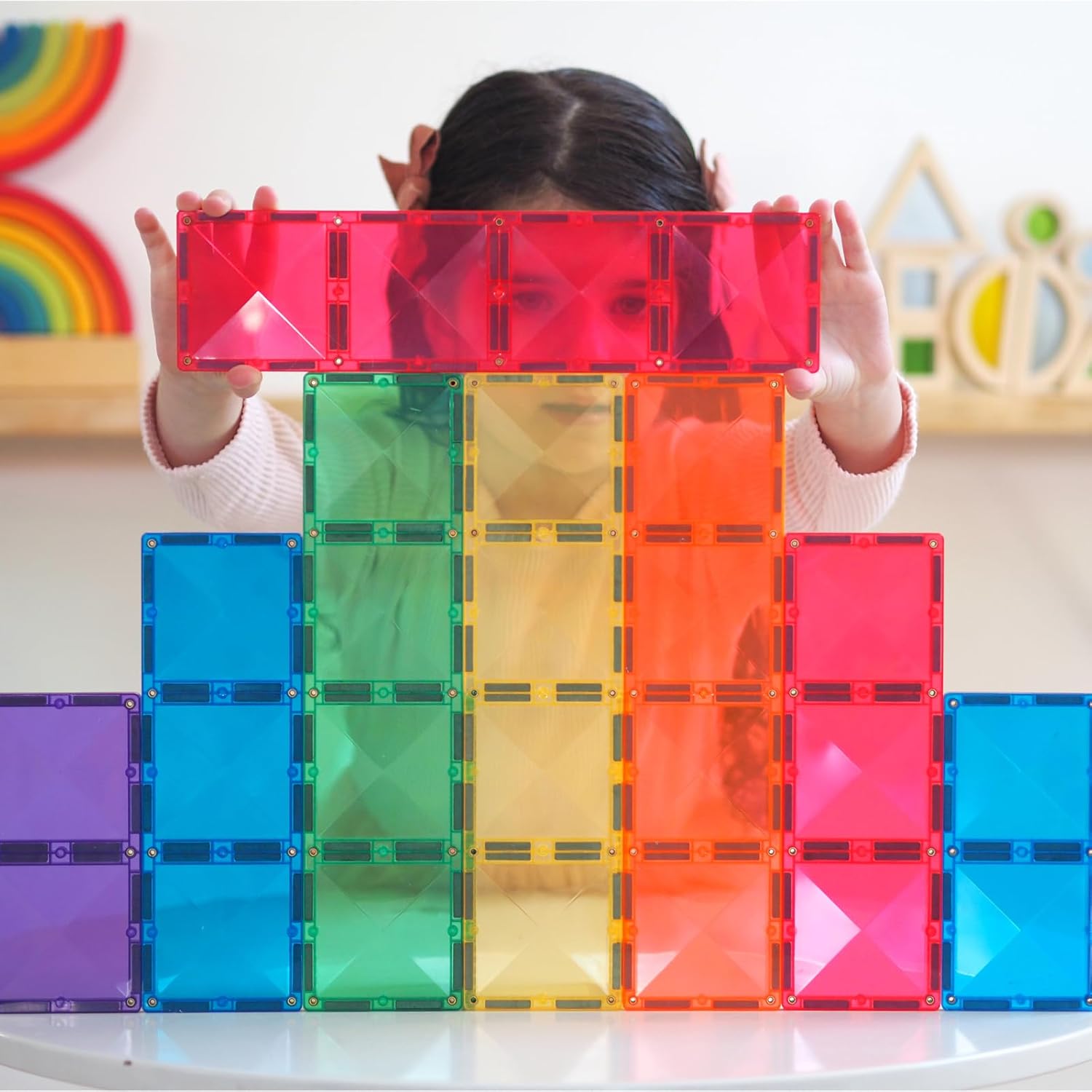 Connetix Rainbow Rectangle Pack, 18 Pieces