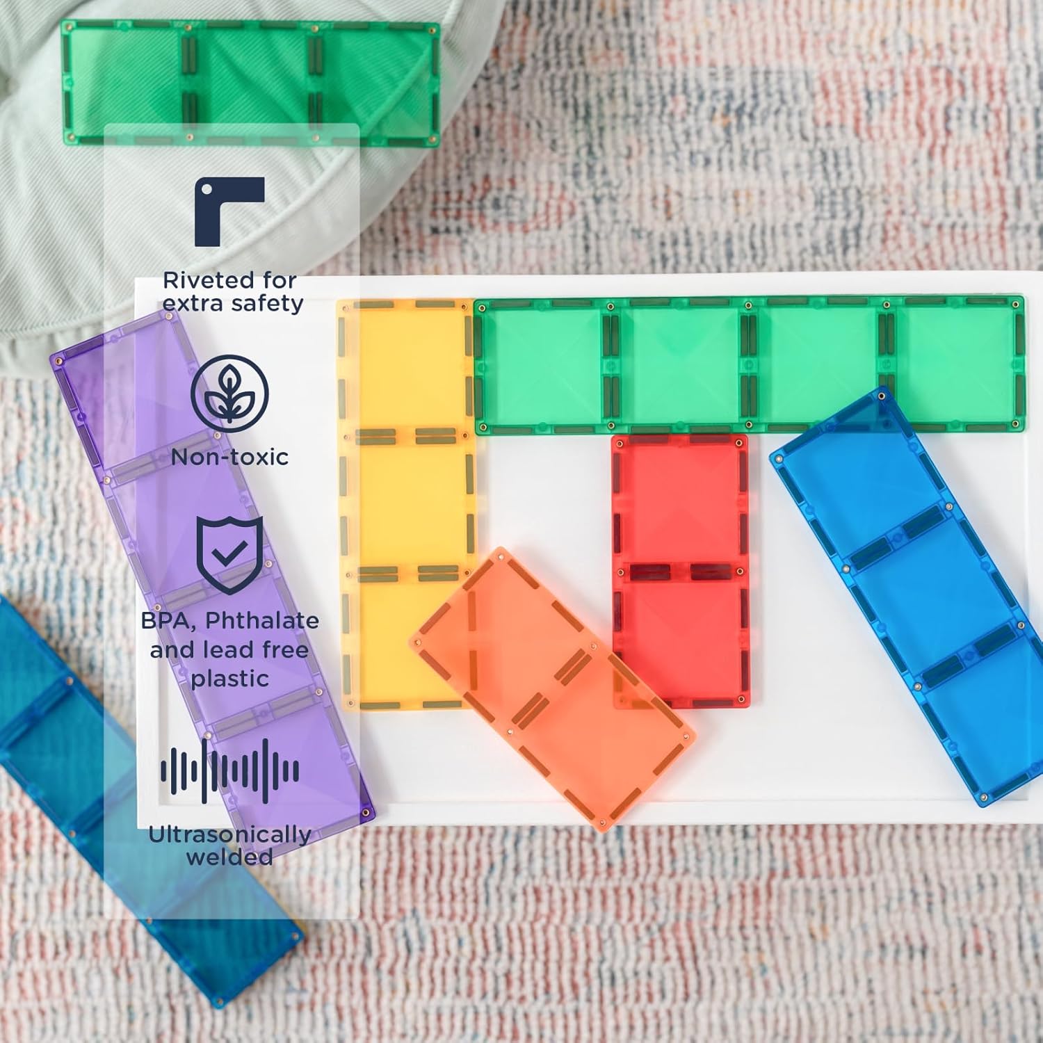 Connetix Rainbow Rectangle Pack, 18 Pieces