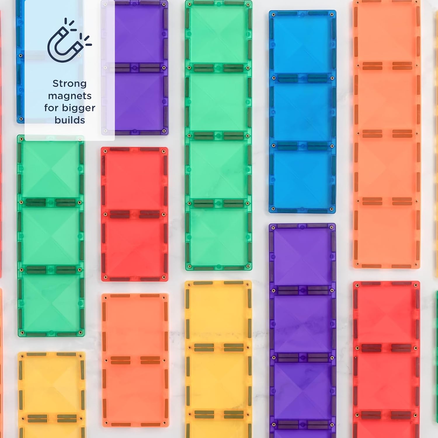 Connetix Rainbow Rectangle Pack, 18 Pieces
