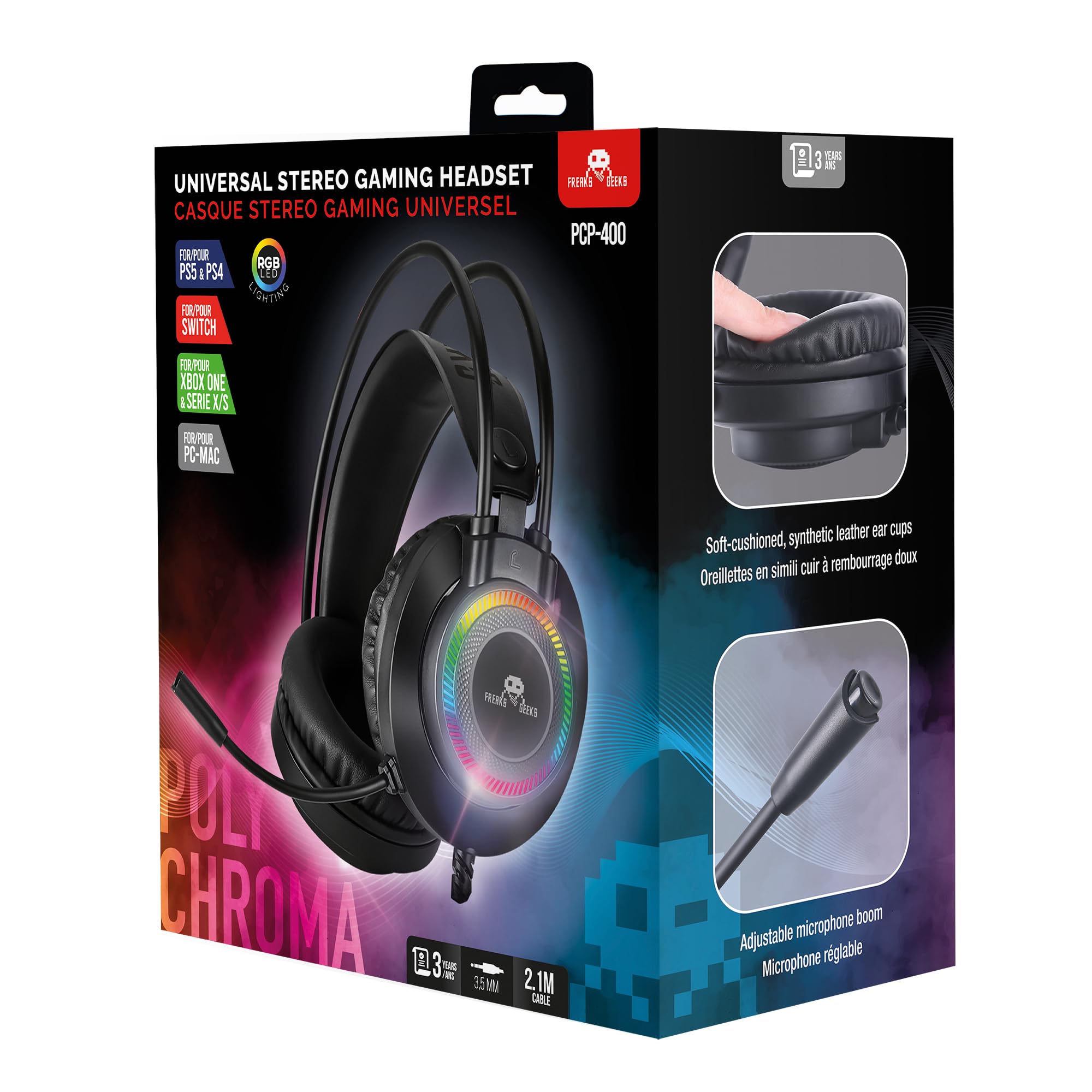 Freaks And Geeks - Dual Headset With Backlit Microphone - Pc/Ps4/Ps5/Xbox One